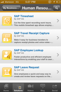 SAP mobile application iTunes