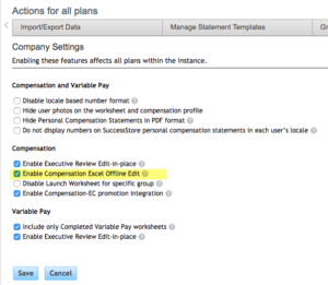 Company Settings within Compensation Home